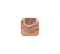 VIYPDRST Y2k - Collana girocollo da donna, a strati, con stella in argento grosso, catena lunga con cuore e pera, collana alla moda, one size, Metallo, Nessuna pietra preziosa