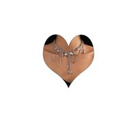 VIYPDRST Y2k - Collana girocollo da donna, a strati, con stella in argento grosso, catena lunga con cuore e pera, collana alla moda, one size, Metallo, Nessuna pietra preziosa