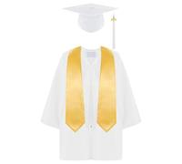 VIYUANH Set Toga e Tocco per Bambini 3-12 Anni, Costume Laureato con Stola, Cappello e Nappina, Abito Diploma Unisex per Asilo Scuola Materna e Primaria, Vestito Elegante per Cerimonia e Foto Ricordo