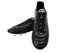 VIZARI Classico - Scarpe da calcio per ragazzi e ragazze, in pelle resistente, con tacchetti in gomma, per giochi all'aperto, allenamento e partite, Nero e bianco, 37 1/3 EU