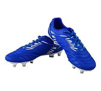 VIZARI Valencia SG - Scarpe da calcio per uomo e donna, scarpe da calcio e rugby con tacchetti in metallo, resistenti scarpe da calcio per adulti con soletta imbottita in EVA, Blu bianco, 38 2/3 EU
