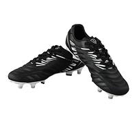 VIZARI Valencia SG - Scarpe da calcio per uomo e donna, scarpe da calcio e rugby con tacchetti in metallo, resistenti scarpe da calcio per adulti con soletta imbottita in EVA, Nero e bianco, 39 1/3 EU