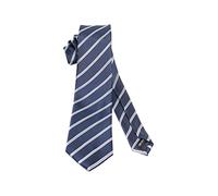 VIZENZO Cravatta a righe stretta blu navy uomo elegante e sofisticata - Accessori uomo per il professionista moderno - Tinta unita per un look unico