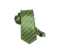 VIZENZO Cravatta a righe stretta verde e linee uomo elegante con dettagli in tinta uñita - Accessori uomo per un look sofisticato - Offerte lampo del giorno