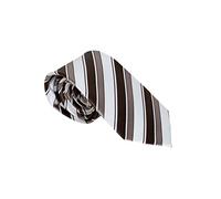 VIZENZO Cravatta uomo elegante con design esclusivo a strisce in tonalità terra con sfondo bianco e marrone - Figa per un tocco di stile - Offerte lampo del giorno per un acquisto intelligente