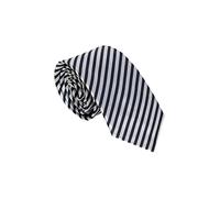 VIZENZO Cravatta uomo elegante e sofisticata stretta a strisce nere e bianche - Accessori uomo per il professionista moderno - Tinta unita per un look unico