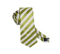 VIZENZO Cravatta uomo elegante e versatile a righe stretta strisce e verde - Accessori uomo per il gentleman moderno - Outlet di alta qualità a prezzi imbattibili