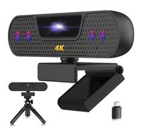 VIZOLINK W8GS 4K Webcam, Ultra HD Webcam PC con 4 Microfono, Autofocus, Riduzione del Rumore, 85°View, Plug&Play, Protezione dei Dati, per Conferenze, Videochiamata, Streaming, Mac OS/Windows/Linux
