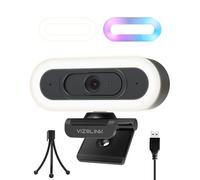 VIZOLINK Webcam 4K con luci, fotocamera PDAF autofocus per PC/Mac, webcam FOV 78° con 2 microfoni a cancellazione del rumore, webcam USB per computer portatile, Mac, Zoom