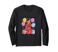 Vizsla 5 ° compleanno ragazzo ragazza 5 anni quinto cinque Vizsla Maglia a Manica