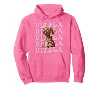 Vizsla Dog Girl Coquette Bow Nastro Rosa Felpa con Cappuccio