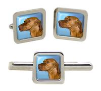 Vizsla Ungherese Quadrato Gemelli E Fermacravatta Set Di