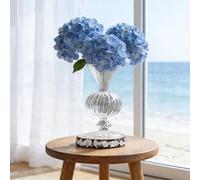VJarrón de vidrio rayado transparente, botella creativa para flores hidropónicas, jarrón retro para centros de mesa de boda, macetero para tulipanes