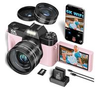 VJIANGER Fotocamera Vlogging 4K per fotocamera digitale Youtube da 48 MP per foto e video con visualizzazione a ribalta, messa a fuoco manuale, zoom digitale 16X, grandangolo 52 mm e MacroLens,