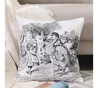 VJIZLOQB Fodera per Cuscino Decorativa Copricuscini,Federe Cuscini Divano, Decorazioni di Natale per Casa, Giardino, e il Dodo. Incisione di John Tenniel (Regno Unito 1872). Illustrazione dal,40x40cm