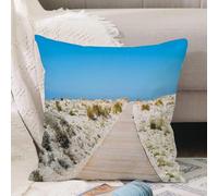 VJIZLOQB Fodera per Cuscino Decorativa Copricuscini,Federe Cuscini Divano, Decorazioni di Natale per Casa, Giardino,Sentiero sulla spiaggia Le Dune a Teulada nel sud della Sardegna Italia,40x40cm