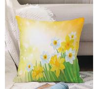VJIZLOQB Fodera per Cuscino Decorativa Copricuscini,Federe Cuscini Divano, Decorazioni di Natale per Casa, Giardino,Narciso,Giardino di narcisi Narciso Rinascita e nuovi inizi Celebrazione Gr,40x40cm