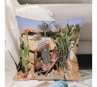 VJIZLOQB Fodera per Cuscino Decorativa Copricuscini,Federe Cuscini Divano, Decorazioni di Natale per Casa, Giardino,Vecchia auto abbandonata a Solitaire Namibia,50x50cm