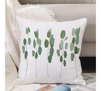 VJIZLOQB Fodera per Cuscino Decorativa Copricuscini,Federe Cuscini Divano, Decorazioni di Natale per Casa, Giardino,Set di illustrazioni botaniche ad acquerello - collezione di rami verdi di,45x45cm