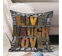 VJIZLOQB Fodera per Cuscino Decorativa Copricuscini,Federe Cuscini Divano, Decorazioni di Natale per Casa, Giardino,Vivi, ridi, ama, dicendo che promuove i valori sacri di,40x40cm