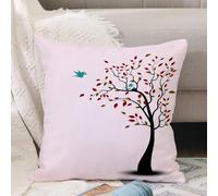 VJIZLOQB Fodera per Cuscino Decorativa Copricuscini,Federe Cuscini Divano, Decorazioni di Natale per Casa, Giardino,Decorazione di uccelli in volo, famiglia di tici uccelli sulla spiaggia ven,40x40cm