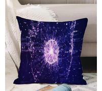VJIZLOQB Fodera per Cuscino Decorativa Copricuscini,Federe Cuscini Divano, Decorazioni di Natale per Casa, Giardino,concetto di tecnologia big data. I ni interconnessi formano una sfera promi,40x40cm