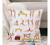 VJIZLOQB Fodera per Cuscino Decorativa Copricuscini,Federe Cuscini Divano, Decorazioni di Natale per Casa, Giardino,Persone acrobatiche. Ginnasti in azione pose atleti sportivi che realizzano,50x50cm