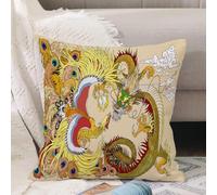 VJIZLOQB Fodera per Cuscino Decorativa Copricuscini,Federe Cuscini Divano, Decorazioni di Natale per Casa, Giardino,arte vettoriale disegnata a mano in stile asiatico.,40x40cm