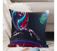 VJIZLOQB Fodera per Cuscino Decorativa Copricuscini,Federe Cuscini Divano, Decorazioni di Natale per Casa, Giardino,Paesaggio cosmico colorato generato al computer. Spazio futuristico con pia,40x40cm