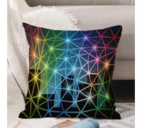VJIZLOQB Fodera per Cuscino Decorativa Copricuscini,Federe Cuscini Divano, Decorazioni di Natale per Casa, Giardino,Illustrazione vettoriale di sfondo di rete astratta. Salvata in file EPS 10,50x50cm