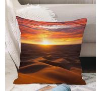 VJIZLOQB Fodera per Cuscino Decorativa Copricuscini,Federe Cuscini Divano, Decorazioni di Natale per Casa, Giardino,deserto, paesaggio drammatico del tramonto nel Sahara Dune paesaggio arido,40x40cm
