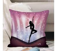 VJIZLOQB Fodera per Cuscino Decorativa Copricuscini,Federe Cuscini Divano, Decorazioni di Natale per Casa, Giardino,Ballerina classica che danza tra le stelle e nella luce,40x40cm