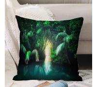 VJIZLOQB Fodera per Cuscino Decorativa Copricuscini,Federe Cuscini Divano, Decorazioni di Natale per Casa, Giardino,Giungla, sentiero tropicale nella foresta pluviale di mangrovie del lago at,40x40cm