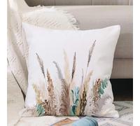 VJIZLOQB Fodera per Cuscino Decorativa Copricuscini,Federe Cuscini Divano, Decorazioni di Natale per Casa, Giardino,Bordo boho in erba di pampa dipinto ad acquerello. Cornice per bouquet flor,40x40cm