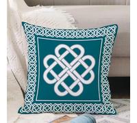 VJIZLOQB Fodera per Cuscino Decorativa Copricuscini,Federe Cuscini Divano, Decorazioni di Natale per Casa, Giardino,Nodo d'amore celtico simbolo di buona fortuna mitologia scandinava,40x40cm