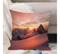 VJIZLOQB Fodera per Cuscino Decorativa Copricuscini,Federe Cuscini Divano, Decorazioni di Natale per Casa, Giardino,Lake Decor, alba sulle Alpi svizzere con una vista magica sul paradiso natu,40x40cm