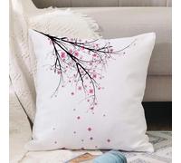 VJIZLOQB Fodera per Cuscino Decorativa Copricuscini,Federe Cuscini Divano, Decorazioni di Natale per Casa, Giardino,Fiori di ciliegio Petali che cadono Fiori Primavera Parco Semplice Illustra,40x40cm