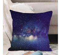 VJIZLOQB Fodera per Cuscino Decorativa Copricuscini,Federe Cuscini Divano, Decorazioni di Natale per Casa, Giardino,Cielo stellato notturno. Stelle e nebulosa della Via Lattea. Sfondo blu spa,50x50cm