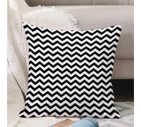 VJIZLOQB Fodera per Cuscino Decorativa Copricuscini,Federe Cuscini Divano, Decorazioni di Natale per Casa, Giardino,Chevron, zig zag in bianco e nero Sharp Arrow ispirato classico retrò piast,40x40cm