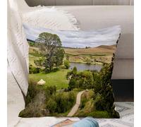 VJIZLOQB Fodera per Cuscino Decorativa Copricuscini,Federe Cuscini Divano, Decorazioni di Natale per Casa, Giardino,Hobbit Overhill Matamata Nuova Zelanda Hobbiton Movie Set Hobbit Land Villa,40x40cm