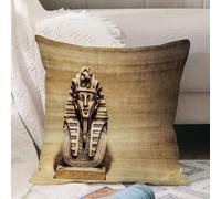 VJIZLOQB Fodera per Cuscino Decorativa Copricuscini,Federe Cuscini Divano, Decorazioni di Natale per Casa, Giardino,Maschera di pietra del faraone Tutankhamon su sfondo scuro,50x50cm