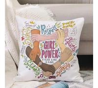 VJIZLOQB Fodera per Cuscino Decorativa Copricuscini,Federe Cuscini Divano, Decorazioni di Natale per Casa, Giardino,Concetto di femminismo. Illustrazione disegnata a mano Girl Power. Illustra,40x40cm
