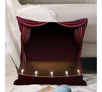 VJIZLOQB Fodera per Cuscino Decorativa Copricuscini,Federe Cuscini Divano, Decorazioni di Natale per Casa, Giardino,Teatro musicale, Teatro classico antico Arti musicali, Marrone Marrone Bian,50x50cm