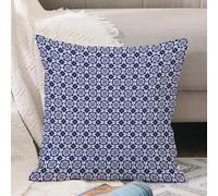 VJIZLOQB Fodera per Cuscino Decorativa Copricuscini,Federe Cuscini Divano, Decorazioni di Natale per Casa, Giardino,Olandese, stile Delft, motivo geometrico con rombi ed esagoni, design oland,40x40cm