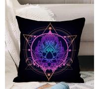 VJIZLOQB Fodera per Cuscino Decorativa Copricuscini,Federe Cuscini Divano, Decorazioni di Natale per Casa, Giardino,Set di simboli di geometria sacra e Boo. Segno ayurvedico di armonia ed equ,50x50cm