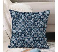 VJIZLOQB Fodera per Cuscino Decorativa Copricuscini,Federe Cuscini Divano, Decorazioni di Natale per Casa, Giardino,Arte astratta disegnata a mano con sfondo floreale stilizzato nei colori bl,50x50cm