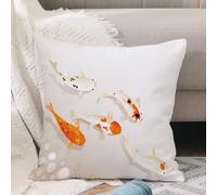 VJIZLOQB Fodera per Cuscino Decorativa Copricuscini,Federe Cuscini Divano, Decorazioni di Natale per Casa, Giardino,Pesce koi, tradizionale simbolo asiatico sacro koi maculato, carpa oriental,40x40cm