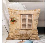VJIZLOQB Fodera per Cuscino Decorativa Copricuscini,Federe Cuscini Divano, Decorazioni di Natale per Casa, Giardino,Vaso per fiori con pietra toscana, rustica,40x40cm