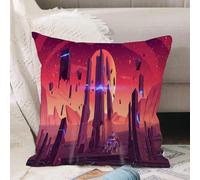 VJIZLOQB Fodera per Cuscino Decorativa Copricuscini,Federe Cuscini Divano, Decorazioni di Natale per Casa, Giardino,Il rover di Marte sulla superficie del pianeta rosso esplora il paesaggio a,40x40cm