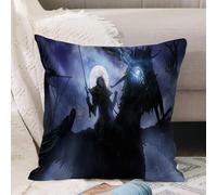 VJIZLOQB Fodera per Cuscino Decorativa Copricuscini,Federe Cuscini Divano, Decorazioni di Natale per Casa, Giardino,Una guerriera vampira con una spada siede su un demoniaco sinistro pegaso,50x50cm